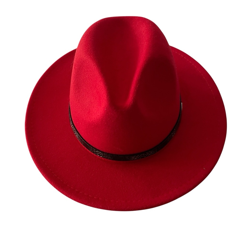 Elegant Red Women's Fedora Hat